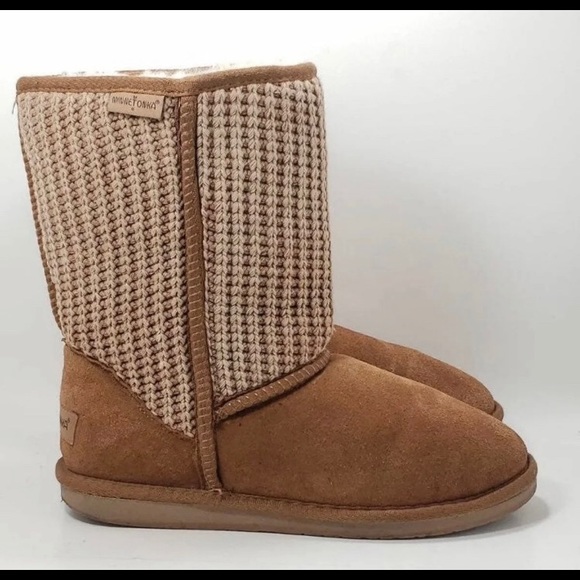 Minnetonka Forsyth Chestnut Suede/Sheepskin/Knit Boots - Picture 6 of 7